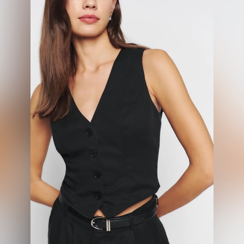 REFORMATION Devin V-neck Vest Button Down Size 10